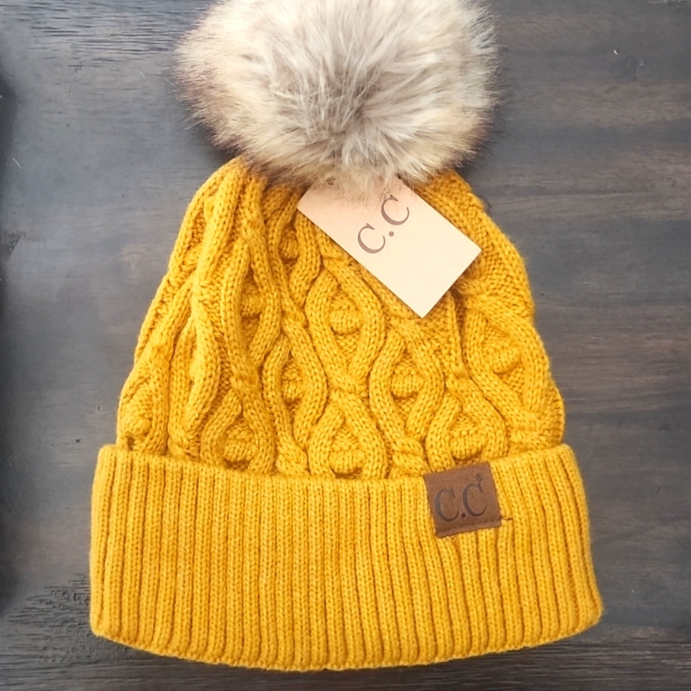 Cc beanie, mustard yellow